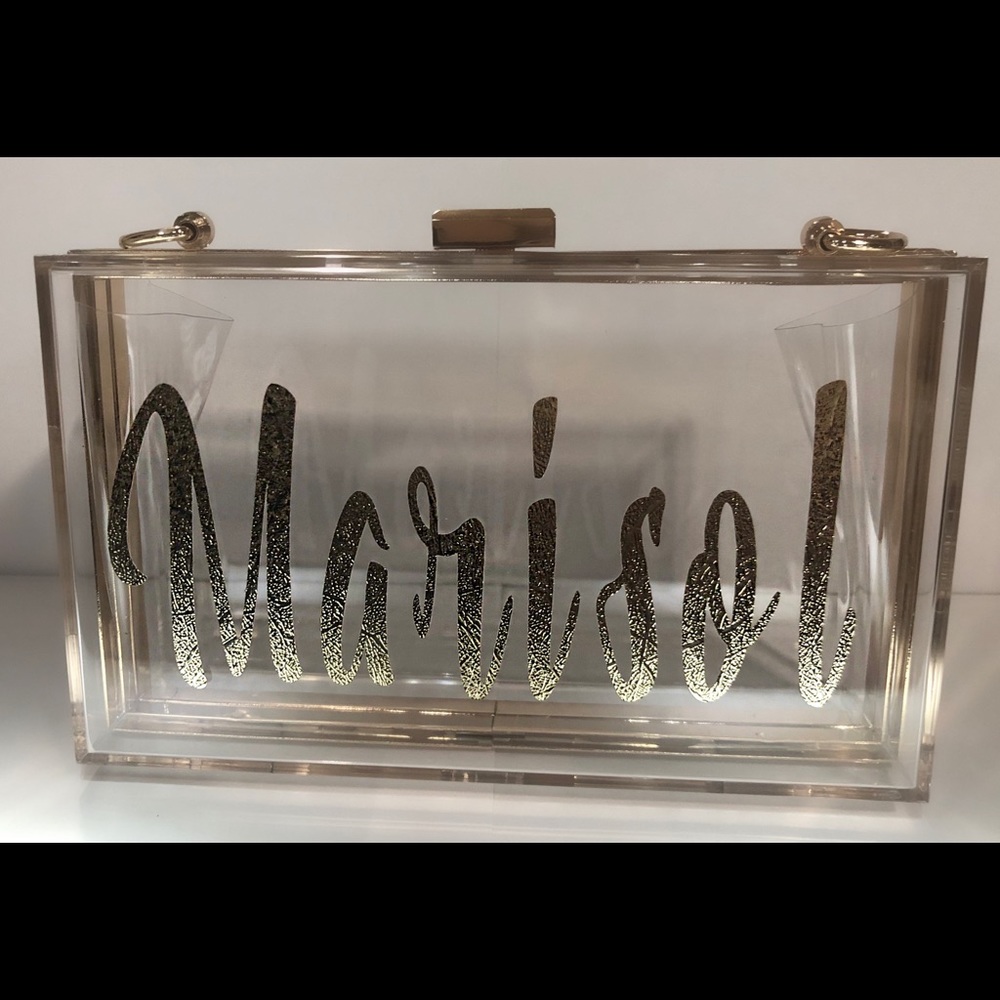 CUSTOM ACRYLIC CLUTCH WITH GOLD HARDWARE -NEW